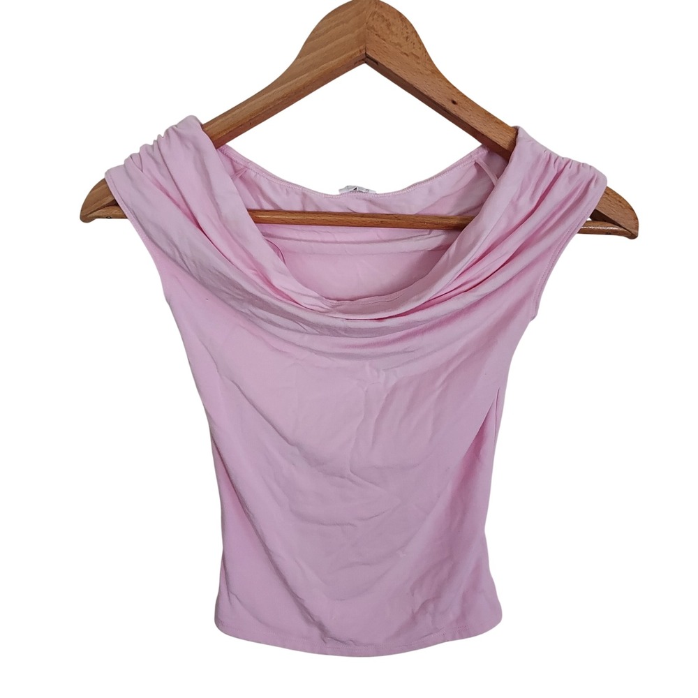 Garage Pink Cowl Neck Sleeveless Top XXS Stretch Balletcore Romantic Soft Girl